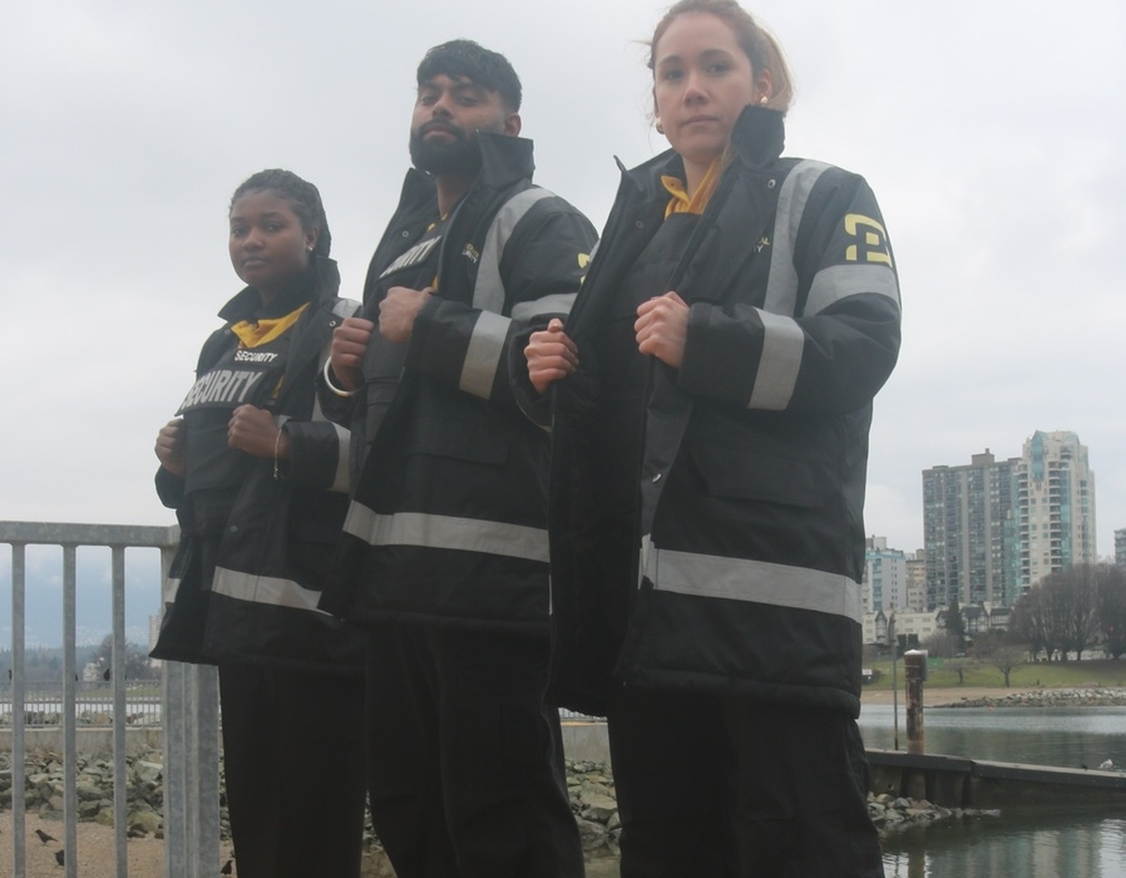 Security team in Surrey ready for duty by the waterfront