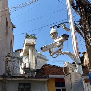 The monitor camera on street